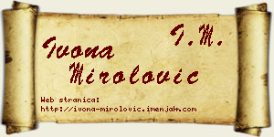 Ivona Mirolović vizit kartica